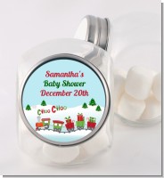Choo Choo Train Christmas Wonderland - Personalized Baby Shower Candy Jar