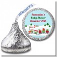 Choo Choo Train Christmas Wonderland - Hershey Kiss Baby Shower Sticker Labels thumbnail
