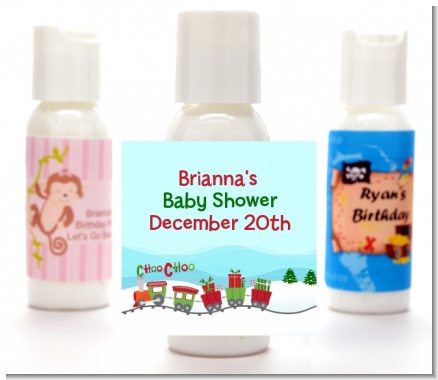 Choo Choo Train Christmas Wonderland - Personalized Christmas Lotion Favors