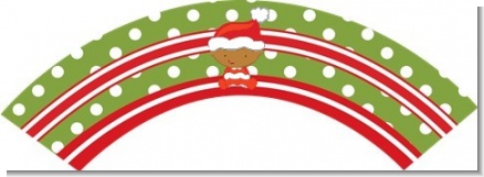 Christmas Baby African American - Baby Shower Cupcake Wrappers