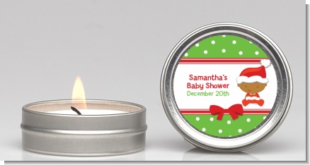 Christmas Baby African American - Baby Shower Candle Favors
