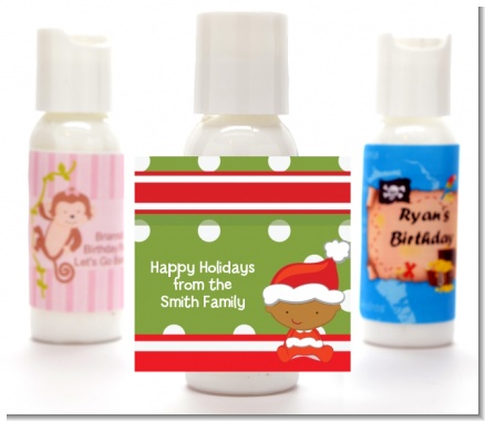 Christmas Baby African American - Personalized Christmas Lotion Favors
