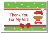 Christmas Baby African American - Baby Shower Thank You Cards