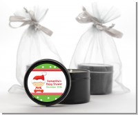 Christmas Baby Caucasian - Baby Shower Black Candle Tin Favors