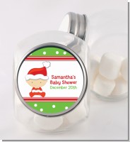 Christmas Baby Caucasian - Personalized Baby Shower Candy Jar