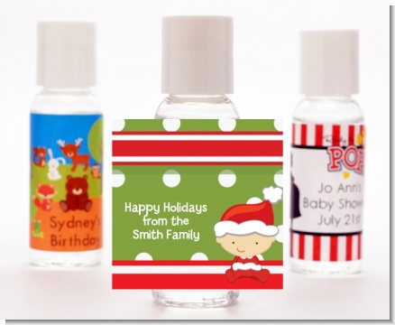 Christmas Baby Caucasian - Personalized Christmas Hand Sanitizers Favors