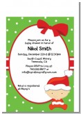 Christmas Baby Caucasian - Baby Shower Petite Invitations