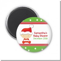 Christmas Baby Caucasian - Personalized Baby Shower Magnet Favors