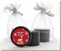 Christmas Baby Snowflakes African American - Baby Shower Black Candle Tin Favors