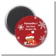 Christmas Baby Snowflakes African American - Personalized Baby Shower Magnet Favors thumbnail