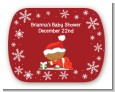 Christmas Baby Snowflakes African American - Personalized Baby Shower Rounded Corner Stickers thumbnail
