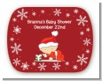 Christmas Baby Snowflakes - Personalized Baby Shower Rounded Corner Stickers thumbnail