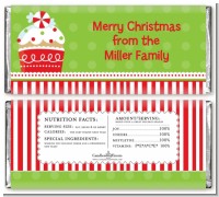 Christmas Cupcake - Personalized Christmas Candy Bar Wrappers