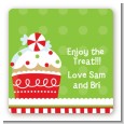 Christmas Cupcake - Square Personalized Christmas Sticker Labels thumbnail