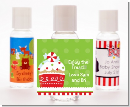 Christmas Cupcake - Personalized Christmas Hand Sanitizers Favors