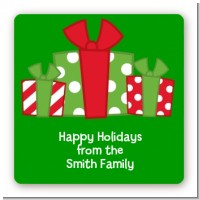 Christmas Gift Boxes - Square Personalized Christmas Sticker Labels