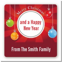 Christmas Ornaments - Square Personalized Christmas Sticker Labels