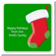 Christmas Stocking - Square Personalized Christmas Sticker Labels thumbnail