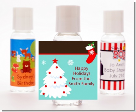 Christmas Tree and Stocking - Personalized Christmas Hand Sanitizers Favors