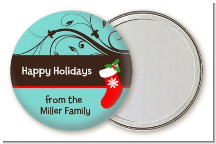 Christmas Tree and Stocking - Personalized Christmas Pocket Mirror Favors