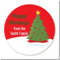 Christmas Tree - Round Personalized Christmas Sticker Labels