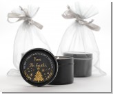 Christmas Tree Gold Glitter - Christmas Black Candle Tin Favors
