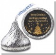Christmas Tree Gold Glitter - Hershey Kiss Christmas Sticker Labels thumbnail