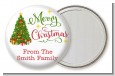 Christmas Tree Watercolor - Personalized Christmas Pocket Mirror Favors thumbnail