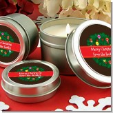 Christmas Wreath and Bells - Christmas Candle Favors