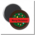 Christmas Wreath and Bells - Personalized Christmas Magnet Favors thumbnail