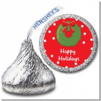 Christmas Wreath - Hershey Kiss Christmas Sticker Labels