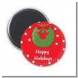 Christmas Wreath - Personalized Christmas Magnet Favors thumbnail