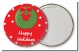 Christmas Wreath - Personalized Christmas Pocket Mirror Favors thumbnail