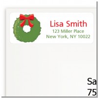 Christmas Wreath - Christmas Return Address Labels