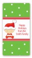 Christmas Baby Caucasian - Custom Rectangle Baby Shower Sticker/Labels thumbnail