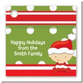 Christmas Baby Caucasian - Personalized Baby Shower Card Stock Favor Tags