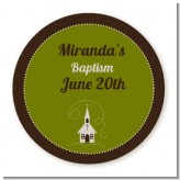Church - Round Personalized Baptism / Christening Sticker Labels