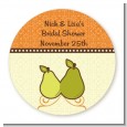 The Perfect Pair - Round Personalized Bridal Shower Sticker Labels thumbnail