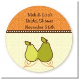 The Perfect Pair - Round Personalized Bridal Shower Sticker Labels