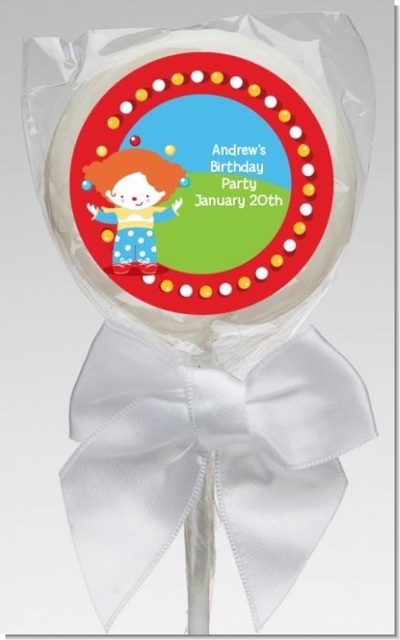 Circus Clown - Personalized Birthday Party Lollipop Favors