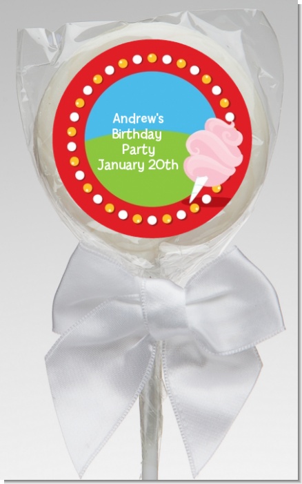 Circus Cotton Candy - Personalized Birthday Party Lollipop Favors