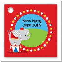 Circus Elephant - Personalized Birthday Party Card Stock Favor Tags