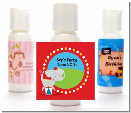 Circus Elephant - Personalized Birthday Party Lotion Favors