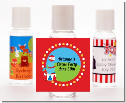Circus Seal - Personalized Birthday Party Hand Sanitizers Favors