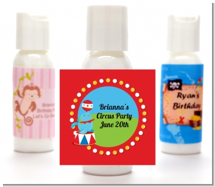Circus Seal - Personalized Birthday Party Lotion Favors