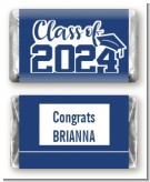 Class of 2023 Grad Blue - Personalized Graduation Party Mini Candy Bar Wrappers