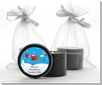 Clothesline Christmas - Baby Shower Black Candle Tin Favors