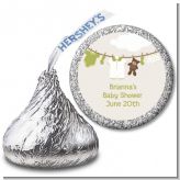 Clothesline It's A Baby - Hershey Kiss Baby Shower Sticker Labels