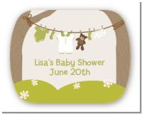 Clothesline It's A Baby - Personalized Baby Shower Rounded Corner Stickers