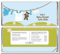 Clothesline It's A Boy - Personalized Baby Shower Candy Bar Wrappers